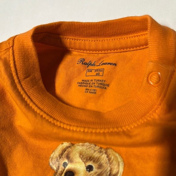 Ralph Lauren Orange Bodysuit with Playful Bear Design - Picture 8 of 9